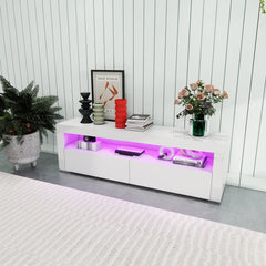 LED TV Stand - Ashton - Entertainment Unit - High Gloss White - 63in