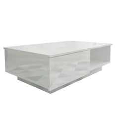Coffee Table - Glossy White - 38 in