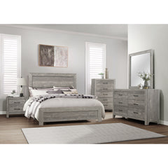 BED - SINGLE / GREY FAUX WOOD