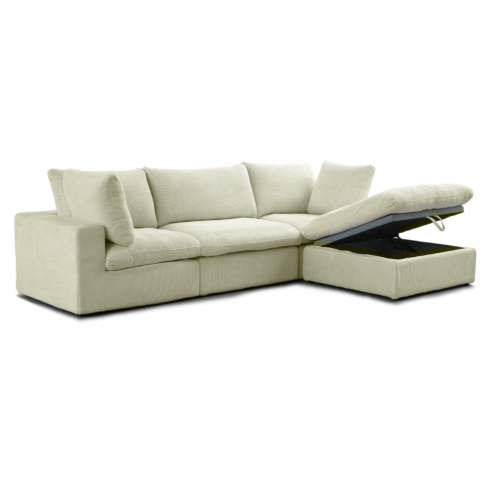 Cozy - Sofa Modulaire Sectionnel - Tissu Côtelé Beige