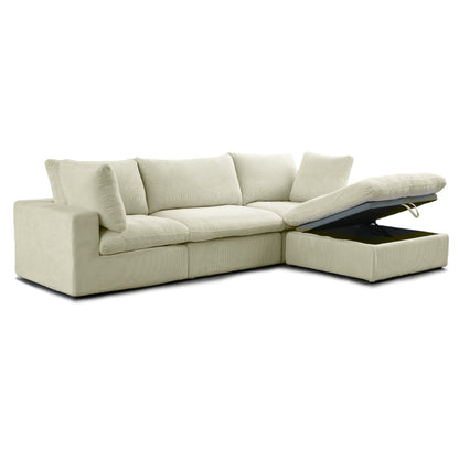 Cozy - Sofa Modulaire Sectionnel - Tissu Côtelé Beige