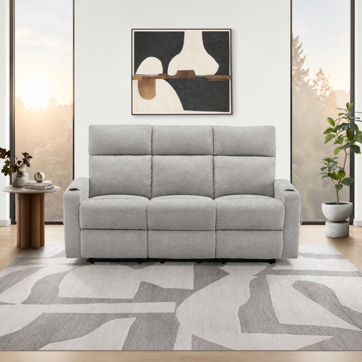 Théo - Sofa Inclinable - Gris Pâle
