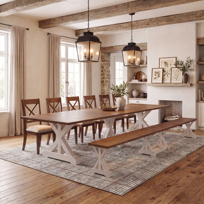 Transformer - Gather Dining Table - French Chestnut / Patina White