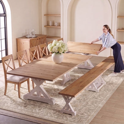 Transformer - Gather Bench - Belgian Oak / Patina White