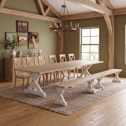 Transformer - Gather Dining Table - Belgian Oak / Patina White