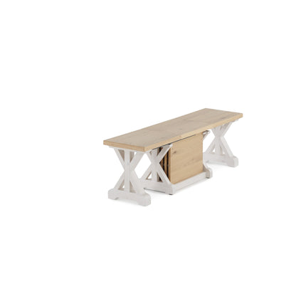 Transformer - Gather Bench - Belgian Oak / Patina White