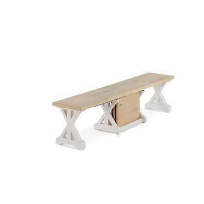 Transformer - Gather Bench - Belgian Oak / Patina White