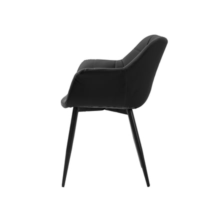 Calla - Dining Chair - Black Faux Leather
