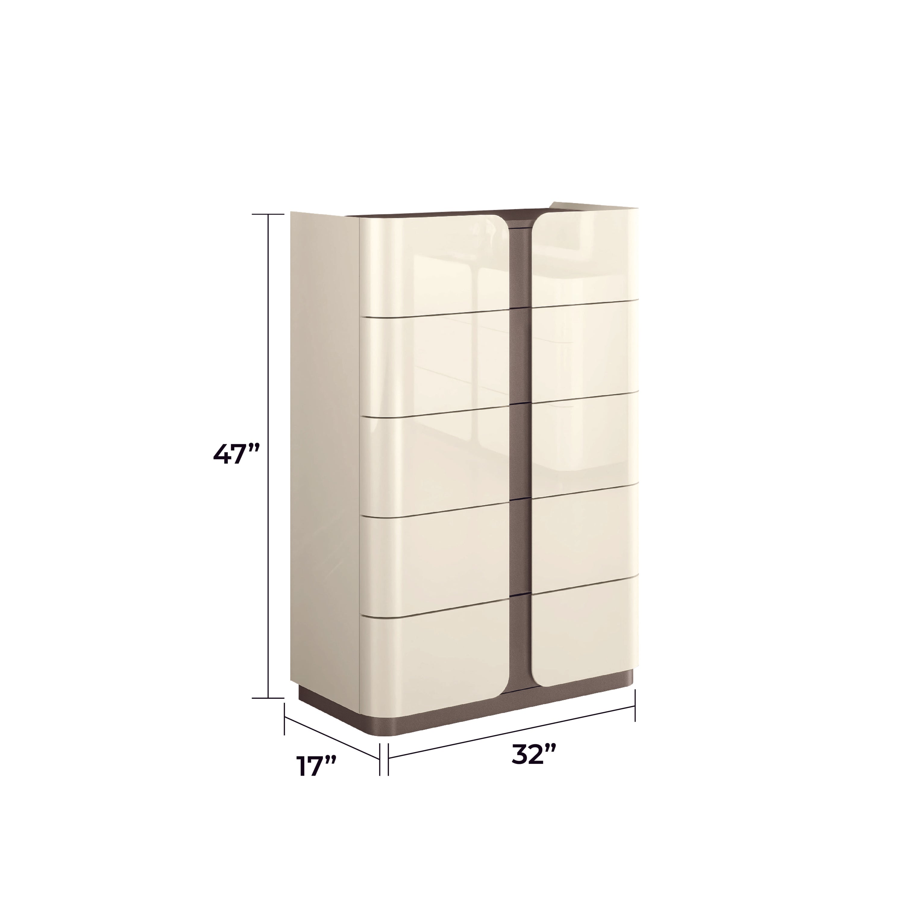 Livo - 5-drawer chest - Beige