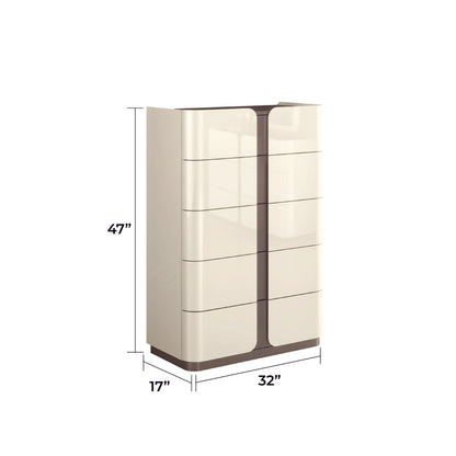 Livo - 5-drawer chest - Beige