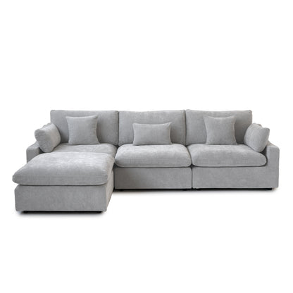 Berlin - Sofa Modulaire Sectionnel - Tissu Gris