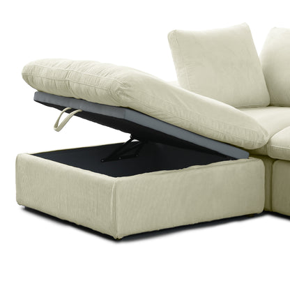 Cozy - Sofa Modulaire Sectionnel - Tissu Côtelé Beige