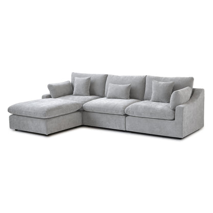 Berlin - Sofa Modulaire Sectionnel - Tissu Gris