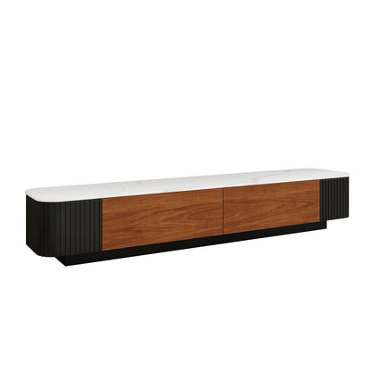 Lucca - TV Stand - Black and Wood - 78 in