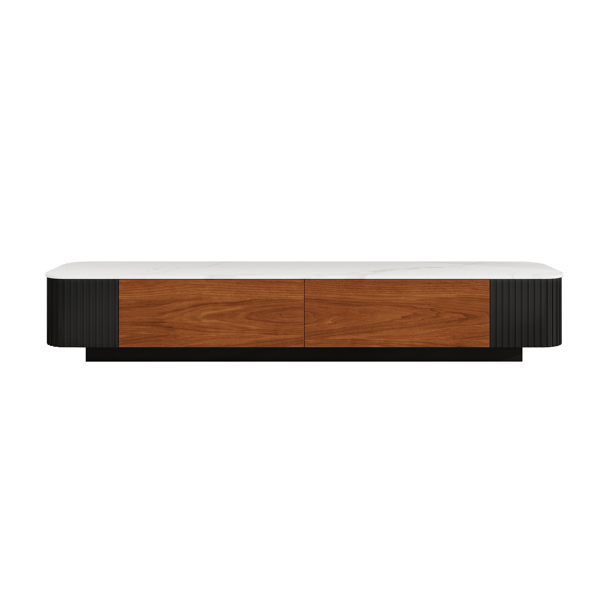 Lucca - TV Stand - Black and Wood - 78 in