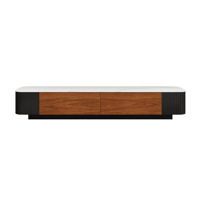 Lucca - TV Stand - Black and Wood - 78 in
