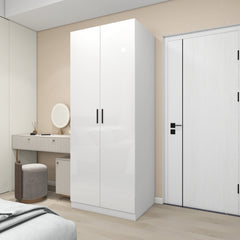 Wardrobe with 2 Doors - Glossy White