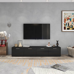 
LED TV Stand - Entertainment Unit - Glossy Black - 78 in