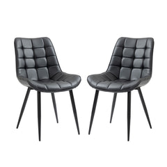 Chair - 2pcs / 33"H / Black Leatherette / Black