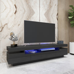 
LED TV Stand - Entertainment Unit - Glossy Black - 70 in