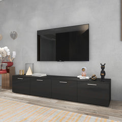 
LED TV Stand - Entertainment Unit - Glossy Black - 78 in