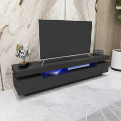 
LED TV Stand - Entertainment Unit - Glossy Black - 70 in