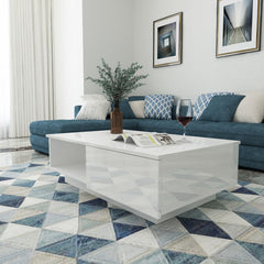 Coffee Table - Glossy White - 38 in