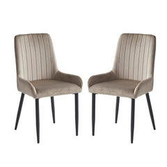 Set of 2 chairs / 31"H / Beige Velvet / Black