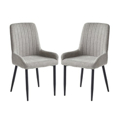 Set of 2 chairs / 31"H / Gray Fabric / Black