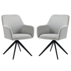Set of 2 chairs / 33"H / Gray Fabric / Black