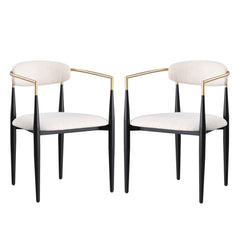 Set of 2 chairs / 32"H / Beige fabric / Black