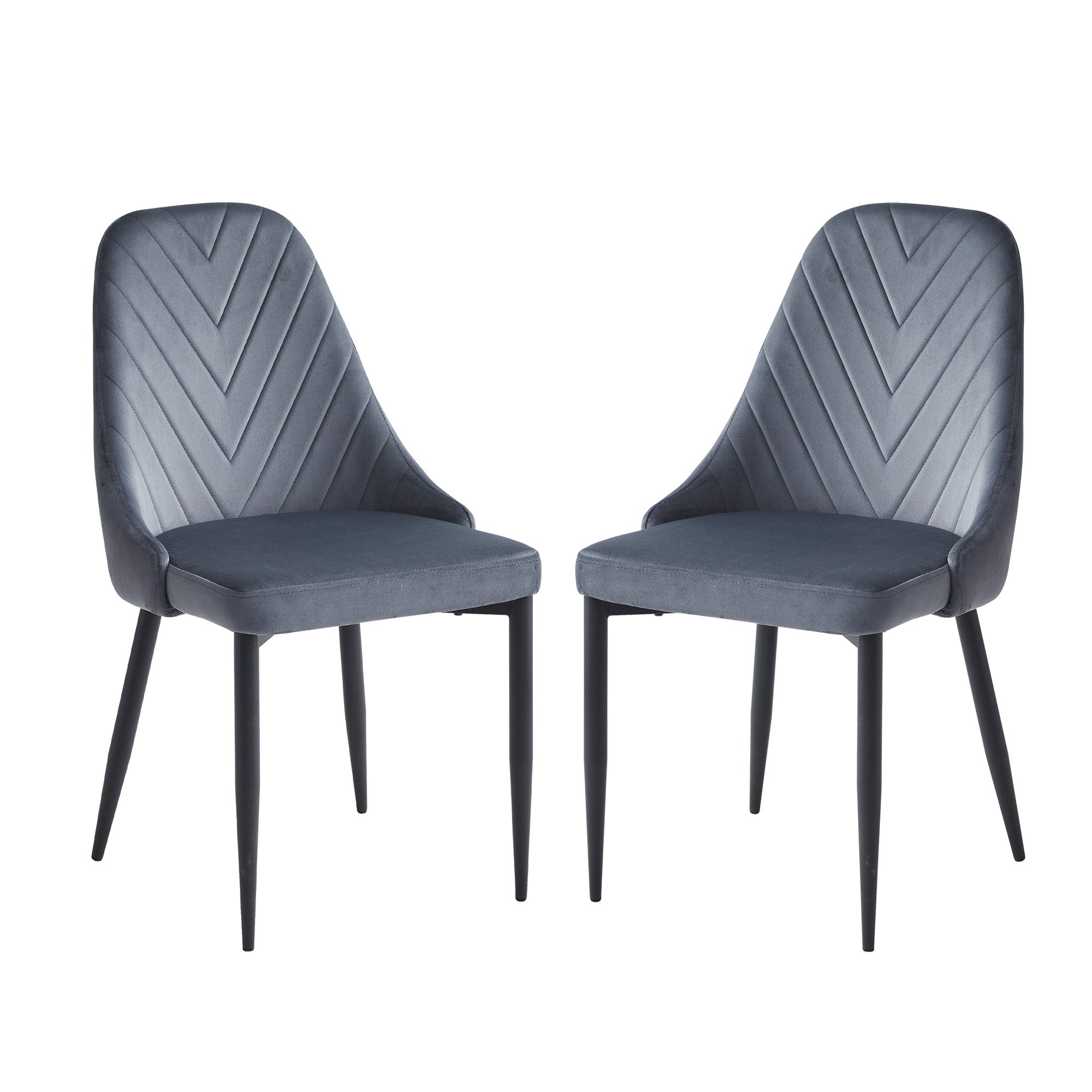 Selva - Dining Chair - Dark Grey Velvet