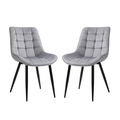 Aurora - Chaise de Salle à Manger - Velour Gris