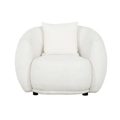 Fauteuil - Diana - Tissu Boucle Laineux Ivoire