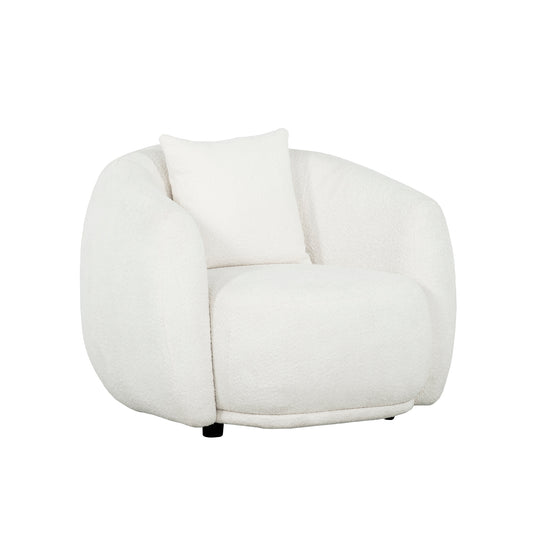 Fauteuil - Diana - Tissu Boucle Laineux Ivoire 2000