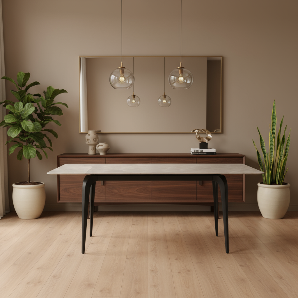 Alix - Table à Manger - Céramique Gris