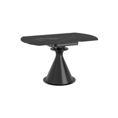 Round Extendable Dining Table - Calisto - Black Sintered Stone