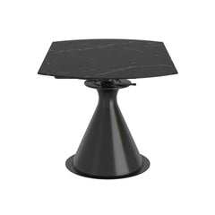 Round Extendable Dining Table - Calisto - Black Sintered Stone