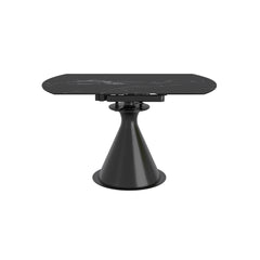 Round Extendable Dining Table - Calisto - Black Sintered Stone