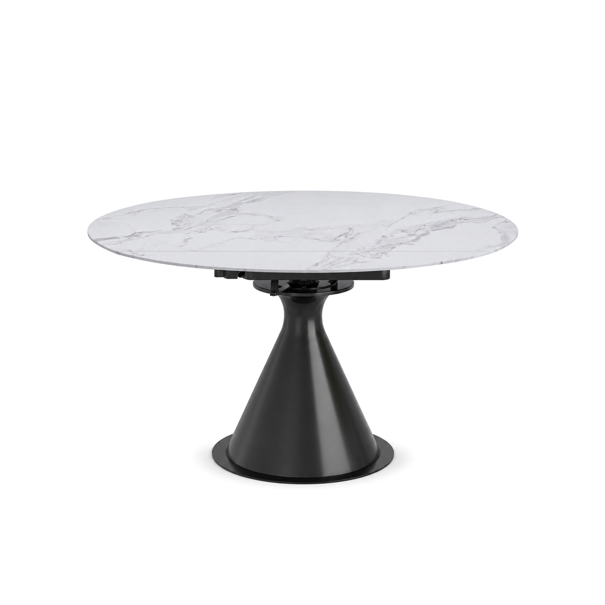 Calisto - Table à Manger Ronde Extensible - Pierre Fritté Blanc