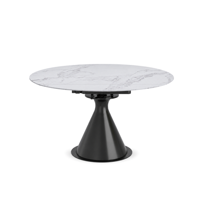 Calisto - Table à Manger Ronde Extensible - Pierre Fritté Blanc