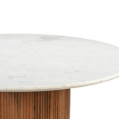 Round Dining Table - Jilsa - Walnut and White