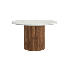 Round Dining Table - Jilsa - Walnut and White