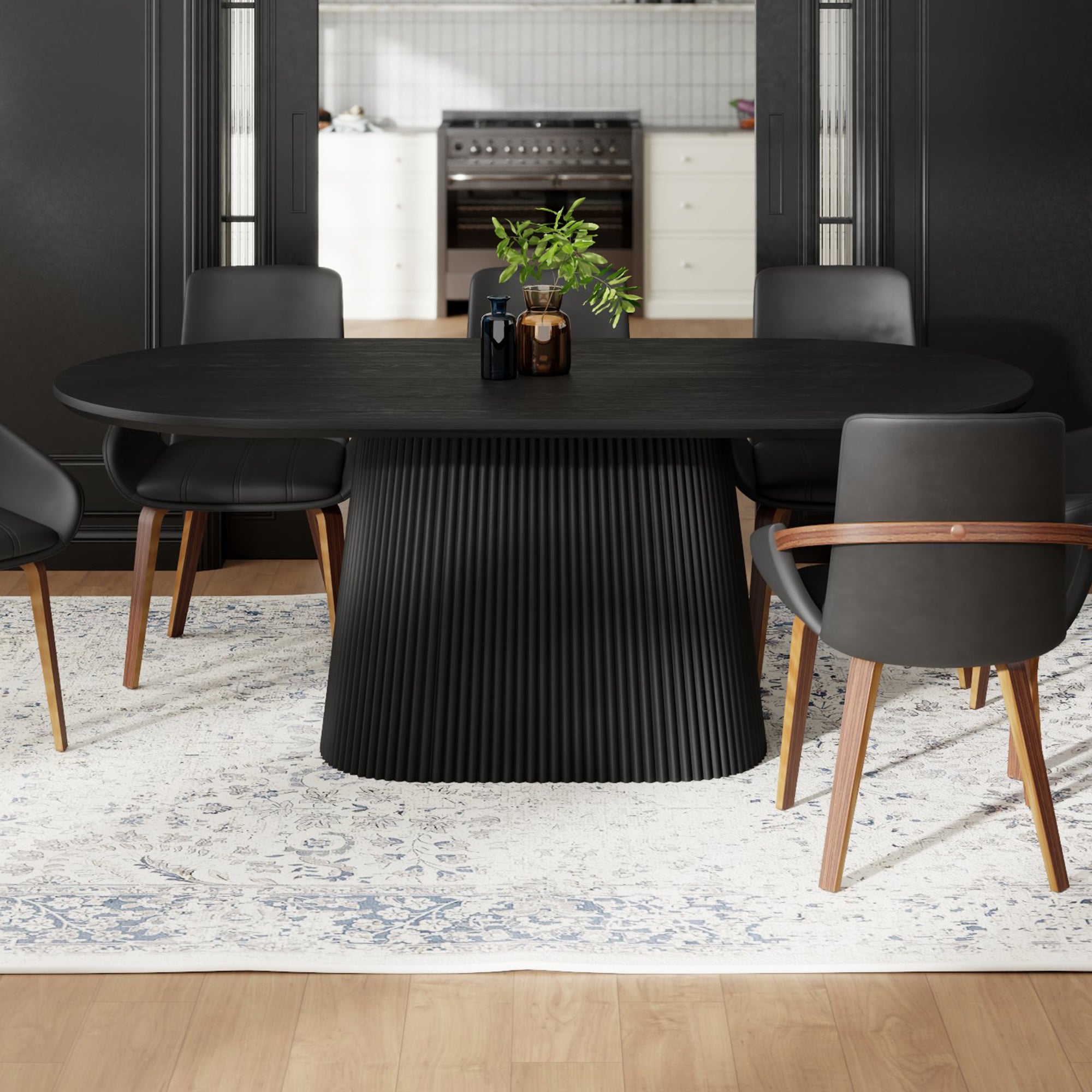Tovas - Oval Dining Table - Black