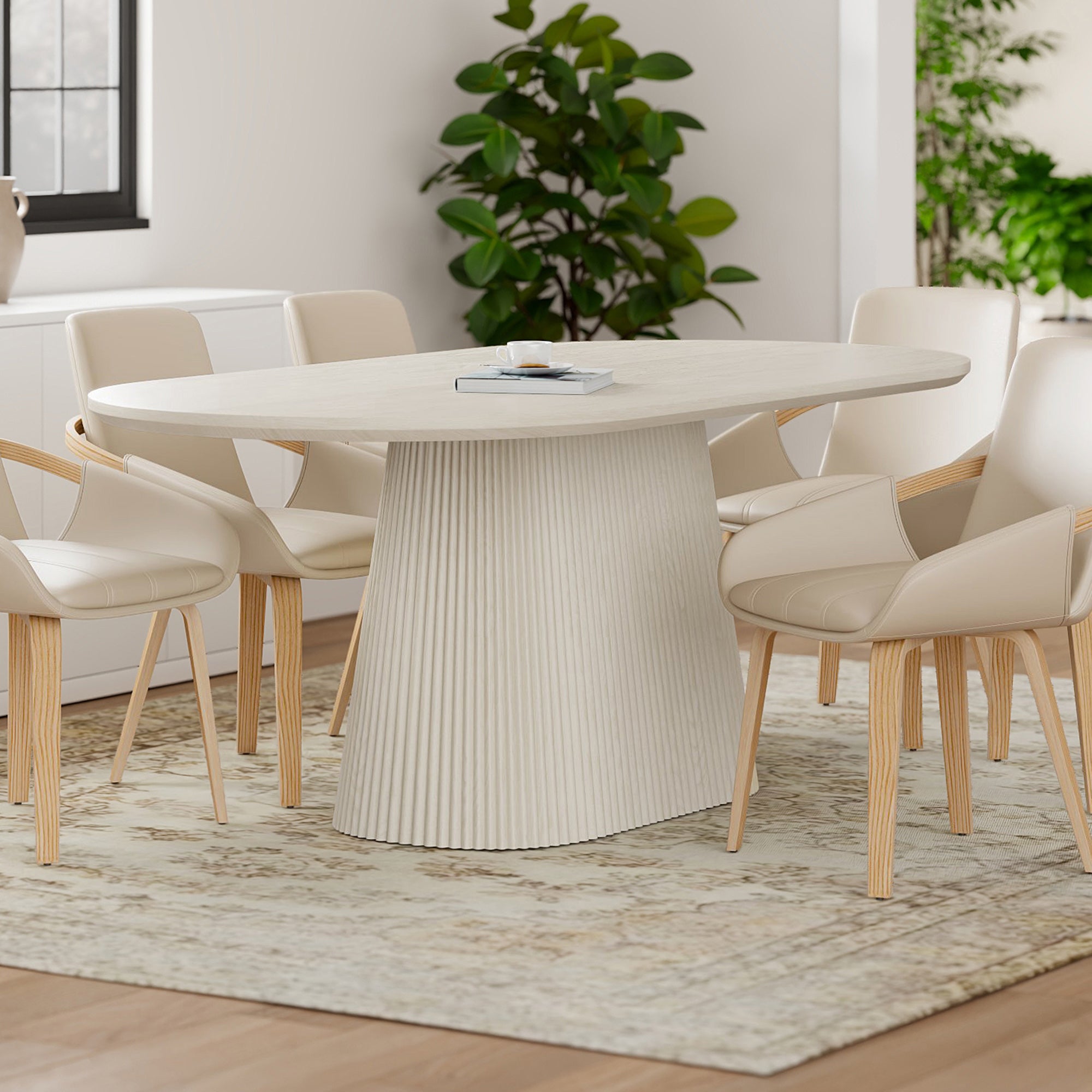 Tovas - Oval Dining Table - Ivory