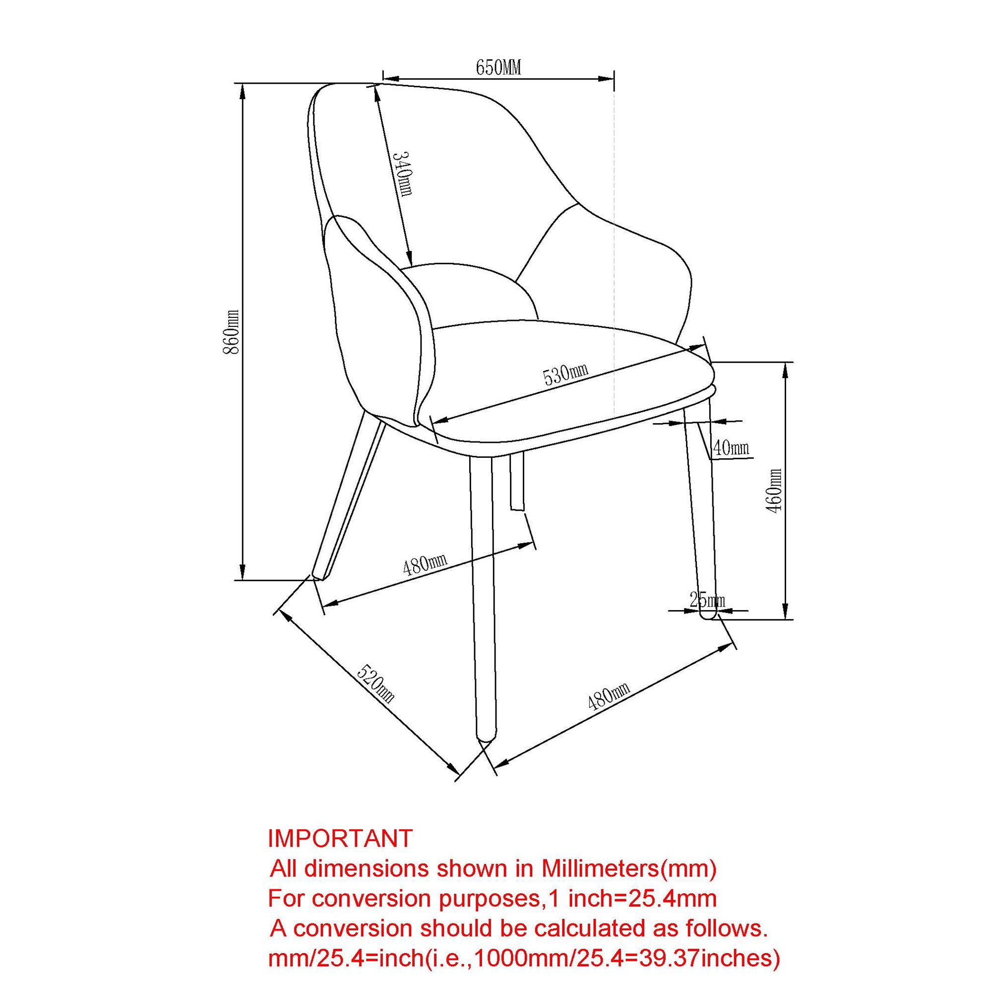 Denzel - Chaise de Salle à Manger - Noir