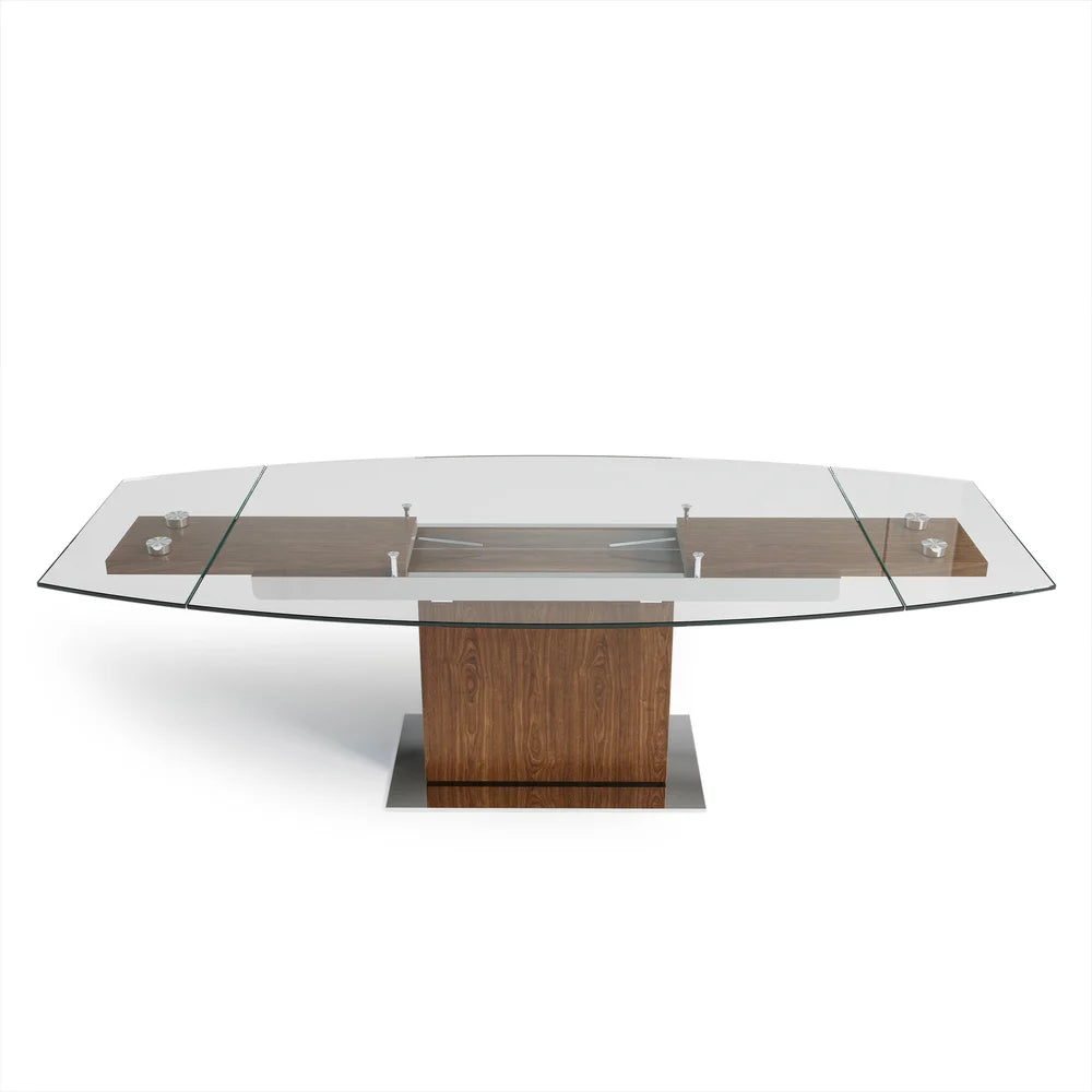 Mercurio - Oval Dining Table - Walnut and Glass