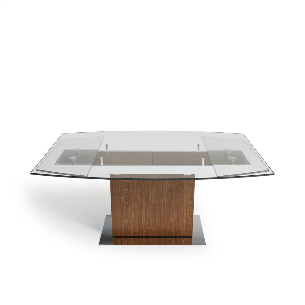 Mercurio - Oval Dining Table - Walnut and Glass