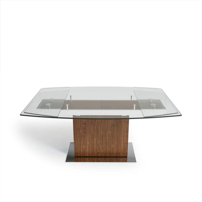Mercurio - Oval Dining Table - Walnut and Glass