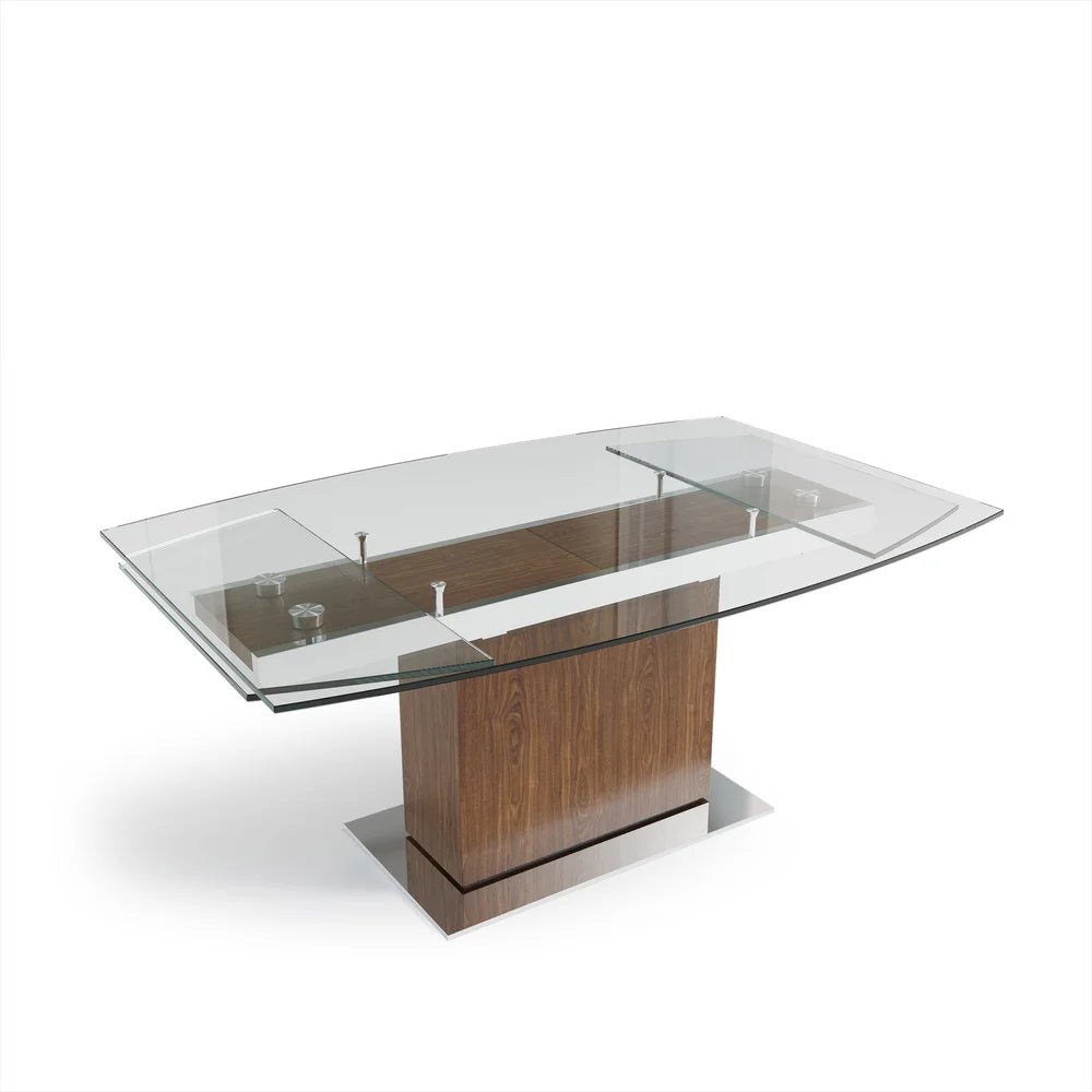 Mercurio - Oval Dining Table - Walnut and Glass